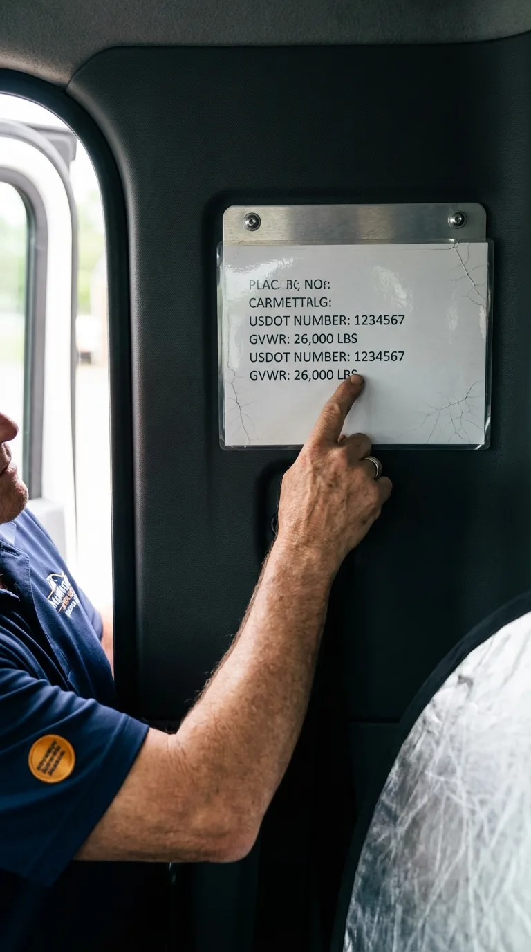 USDOT licensing placard verification in Christiansburg